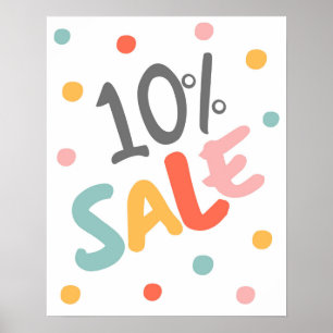 Affiche 10% Signe de vente, 10% Promo Signe, Vente importa