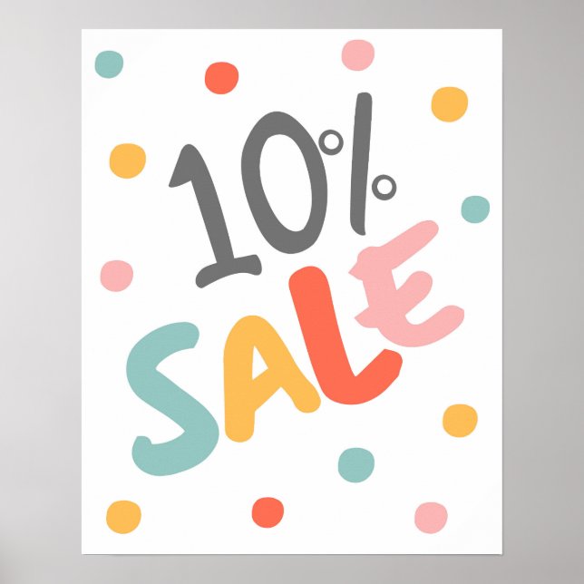 Affiche 10% Signe de vente, 10% Promo Signe, Vente importa (Devant)