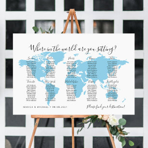 Affiche 10 Tables Destinations Carte du monde Carte des pl