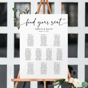 Affiche 10 Tables Trouvez Votre Siège Graphique