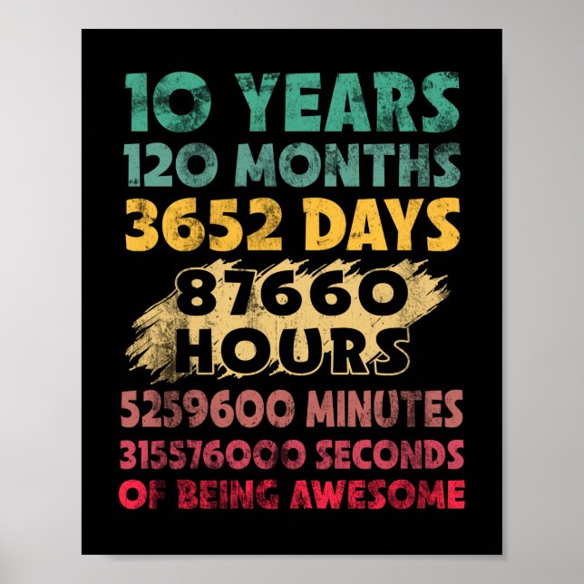 Affiche 10e anniversaire 10 ans d'être génial (Devant)