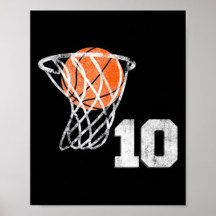 Affiche 10e anniversaire Basketball Dix garçons de 10 ans