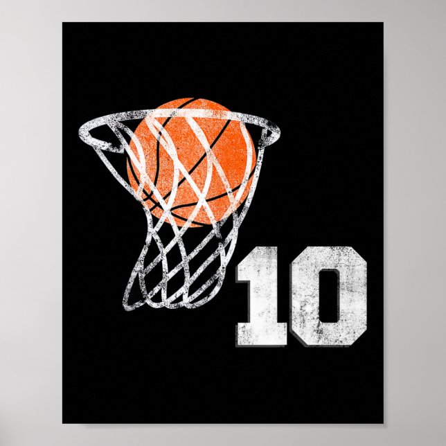 Affiche 10e anniversaire Basketball Dix garçons de 10 ans (Devant)