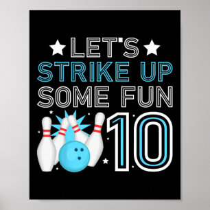 Affiche 10e anniversaire Bowling Boy 10 ans Old Bowlin