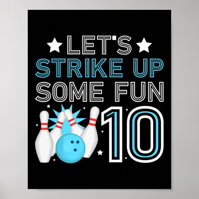 Affiche 10e anniversaire Bowling Boy 10 ans Old Bowlin (Devant)