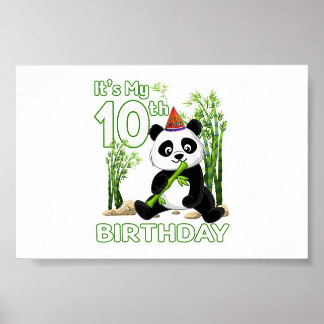Affiche 10e anniversaire Cadeaux 10 ans Vieux fête Animal  (Devant)