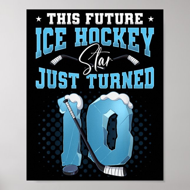 Affiche 10e anniversaire de hockey sur glace (Devant)