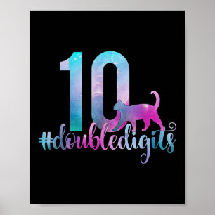 Affiche 10e anniversaire fille double chiffres filles dix