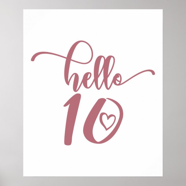 Affiche 10e anniversaire filles Bonjour Dix mignonnes 10 a (Devant)