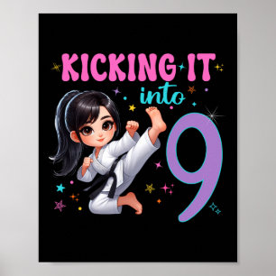 Affiche 10e anniversaire Girl-martial Arts Party Karate Ta