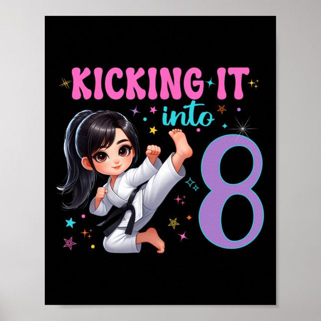 Affiche 10e anniversaire Girl-martial Arts Party Karate Ta (Devant)
