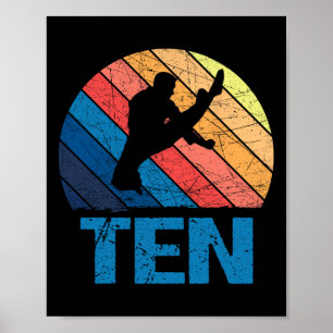 Affiche 10e anniversaire Karate Fighter 10 ans fille garço