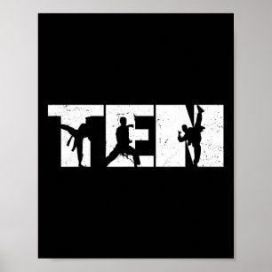 Affiche 10e anniversaire Karate Fighter 10 ans fille garço