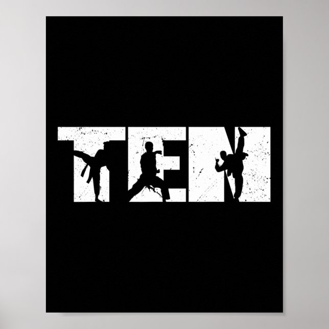 Affiche 10e anniversaire Karate Fighter 10 ans fille garço (Devant)