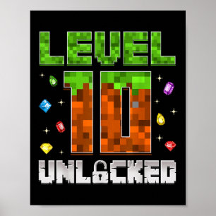 Affiche 10e anniversaire Niveau 10 Enfants déverrouillés 1