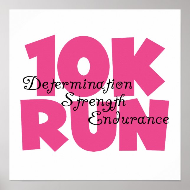 Affiche 10K Run Sport Rose (Devant)