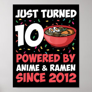Affiche 10th Birthday Kawaii Anime Ramen 10 Years Old Girl