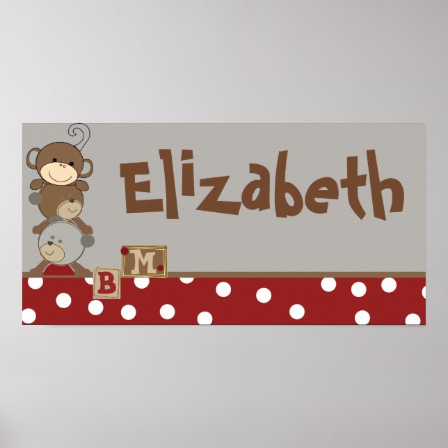 Affiche 10x20 Nursery Art Name Print Cocalos Buttons (Devant)
