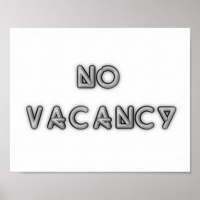 Affiche 10x8 Aucun Vacance Black and White Wall Art (Devant)