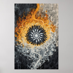 Affiche 1147 Incendie Et Eau