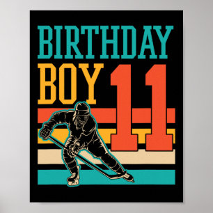 Affiche 11 ans de hockey sur glace Thème 11ème anniversair