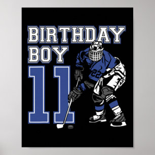 Affiche 11 ans de hockey sur glace Thème Anniversaire 11e