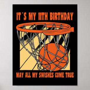 Affiche 11 ans Joyeux 11e anniversaire Bysketbyll 11e bi