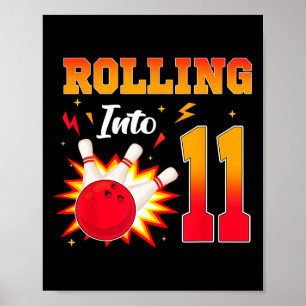 Affiche 11 Bowling Anniversaire Fête 11 Anniversaire