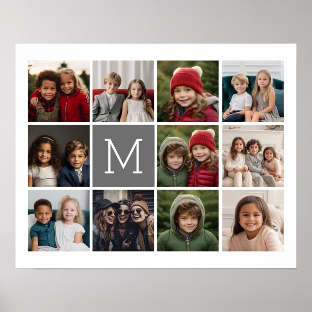 Affiche 11 Photo Collage boîte industrielle monogramme (Devant)