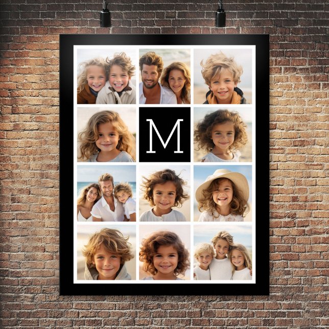 Affiche 11 Photo Instagram Collage personnalisé Monogramme (Photo Collage Poster)