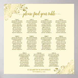 Affiche 11 Table Mariage en dentelle d'or - Crème