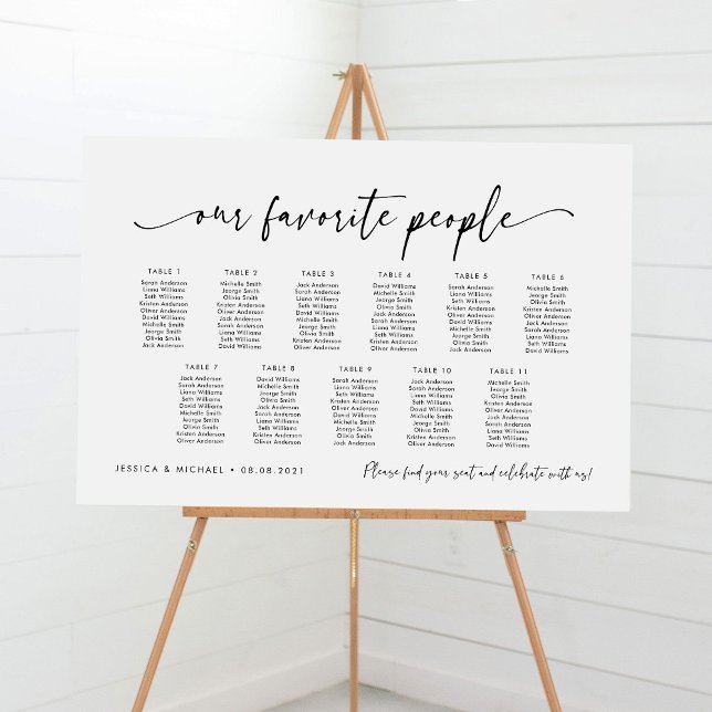Affiche 11 Tables Notre Plan de Table de Mariage préféré p (Créateur téléchargé)