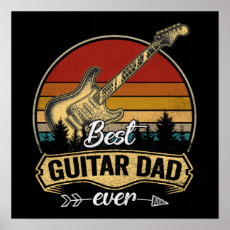 Affiche 11 Vintage Meilleur Papa de Guitare Drôle de Famil