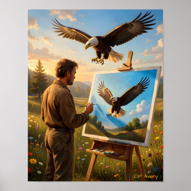 Affiche 11 X 14 Téléchargeable L'artiste Aigle (Devant)