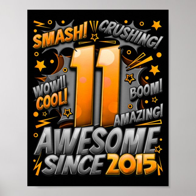 Affiche 11 Year Old For Boys 11th Birthday Boy 11 Year Old (Devant)