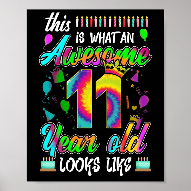 Affiche 11e anniversaire Awesome 11 ans Il semble (Devant)