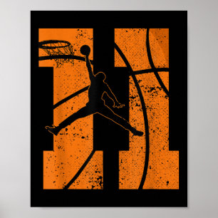 Affiche 11e anniversaire de la fête de basketball 11 ans o