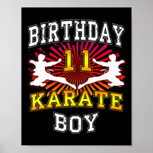 Affiche 11e anniversaire garçon - Karate 11 ans enfant