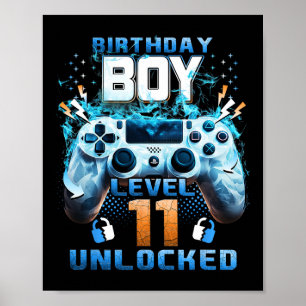 Affiche 11e anniversaire Garçons Niveau 11 déverrouillés 1