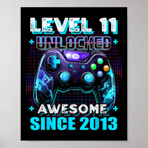Affiche 11e Anniversaire Joueur 11 Anniversaire Amusant An