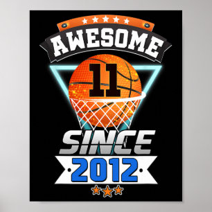 Affiche 11e Anniversaire Joueur De Basket-Ball Magnifique