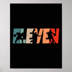 Affiche 11e anniversaire Retro Bysketbyll 11 ans Boy Gi