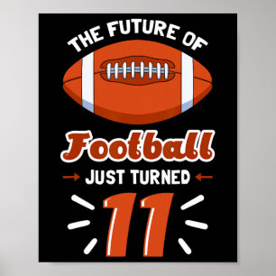 Affiche 11e Football Joueur de fête d'anniversaire Sports