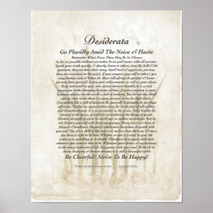Affiche 11x14+plus d'affiche de desiderata sur la paix