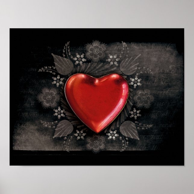 AFFICHE 1209 DARK RED BLACK HEART EMO LOVE TOUGH DARK (Devant)