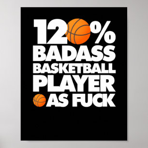 Affiche 120% Mauvais Joueur De Basketball Af Funny