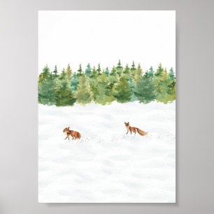 Affiche (12,7 x 17,8 cm) - Scène hivernale