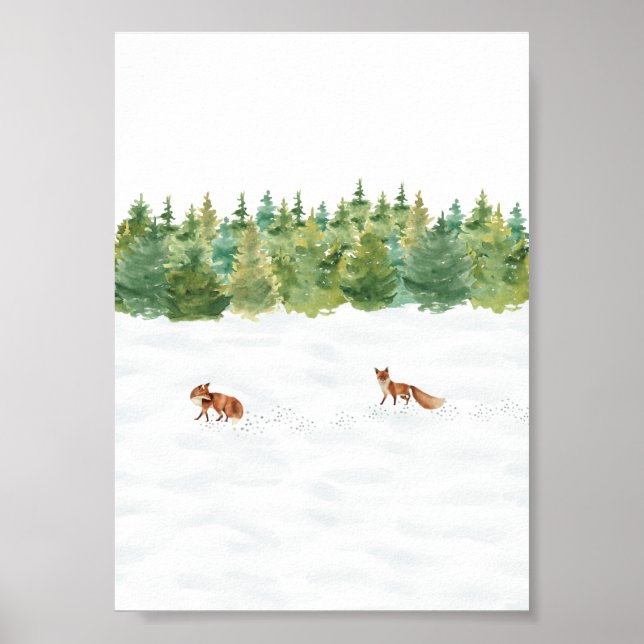 Affiche (12,7 x 17,8 cm) - Scène hivernale (Devant)