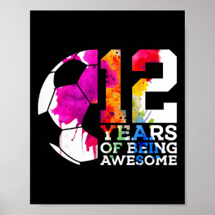 Affiche 12 Ans De Football Génial 12ème Anniversaire