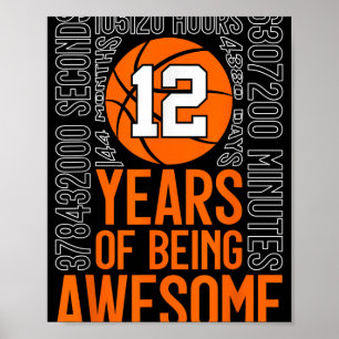 Affiche 12 ans d'être fantastique basket-ball 12e annivers